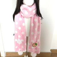 Thumbnail for Furry Pink Polka Dots Apple Snowflake Winter Scarf - ArtGalleryZen