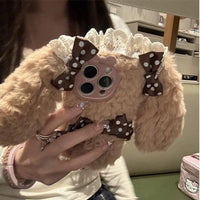 Thumbnail for Furry Polka Dot Bowknot Bunny iPhone Case - ArtGalleryZen