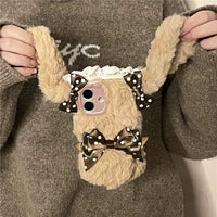 Thumbnail for Furry Polka Dot Bowknot Bunny iPhone Case - ArtGalleryZen