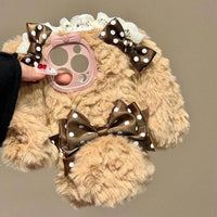 Thumbnail for Plush toy with decorative bows on a plain background