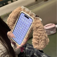 Thumbnail for Furry Polka Dot Bowknot Bunny iPhone Case - ArtGalleryZen