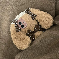 Thumbnail for Furry Polka Dot Bowknot Bunny iPhone Case - ArtGalleryZen