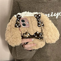 Thumbnail for Furry Polka Dot Bowknot Bunny iPhone Case - ArtGalleryZen