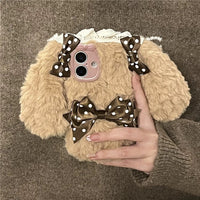 Thumbnail for Furry Polka Dot Bowknot Bunny iPhone Case - ArtGalleryZen