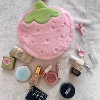 Thumbnail for Furry Strawberry Makeup Bag Portable Travel Large Capacity Storage Bag - ArtGalleryZen