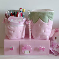 Thumbnail for Furry Strawberry Pencil Case Storage Bag - ArtGalleryZen
