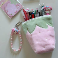 Thumbnail for Furry Strawberry Pencil Case Storage Bag - ArtGalleryZen