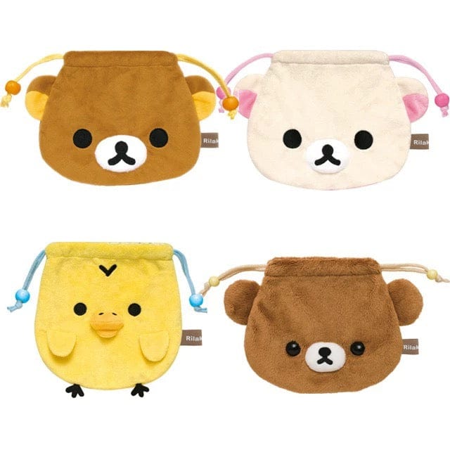 Genuine Rilakkuma Plush Drawstring Pouch Bag - ArtGalleryZen