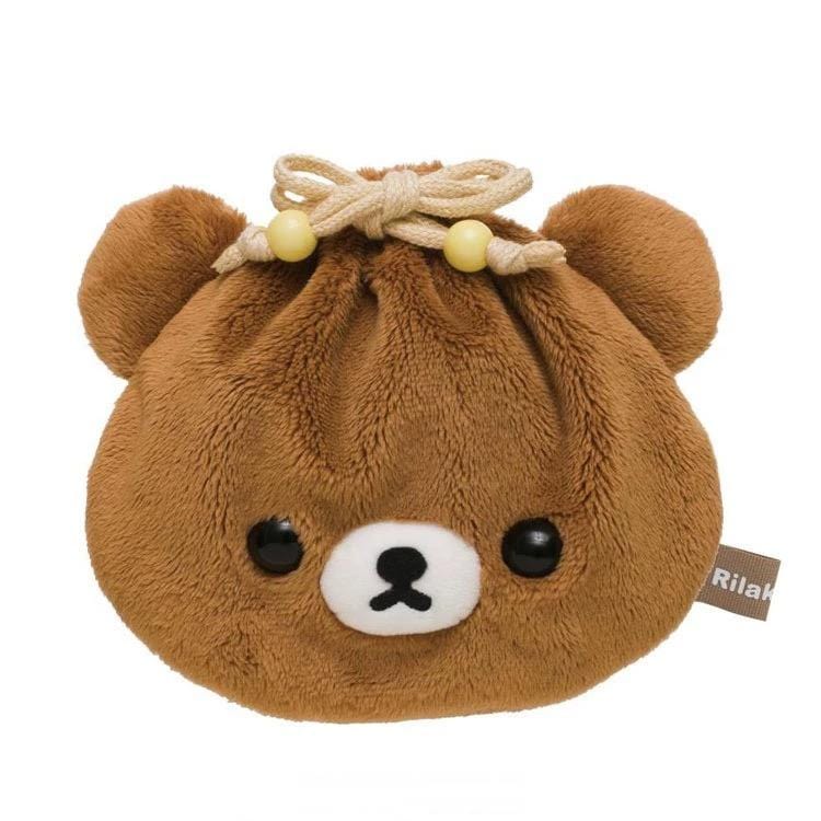 Genuine Rilakkuma Plush Drawstring Pouch Bag - ArtGalleryZen