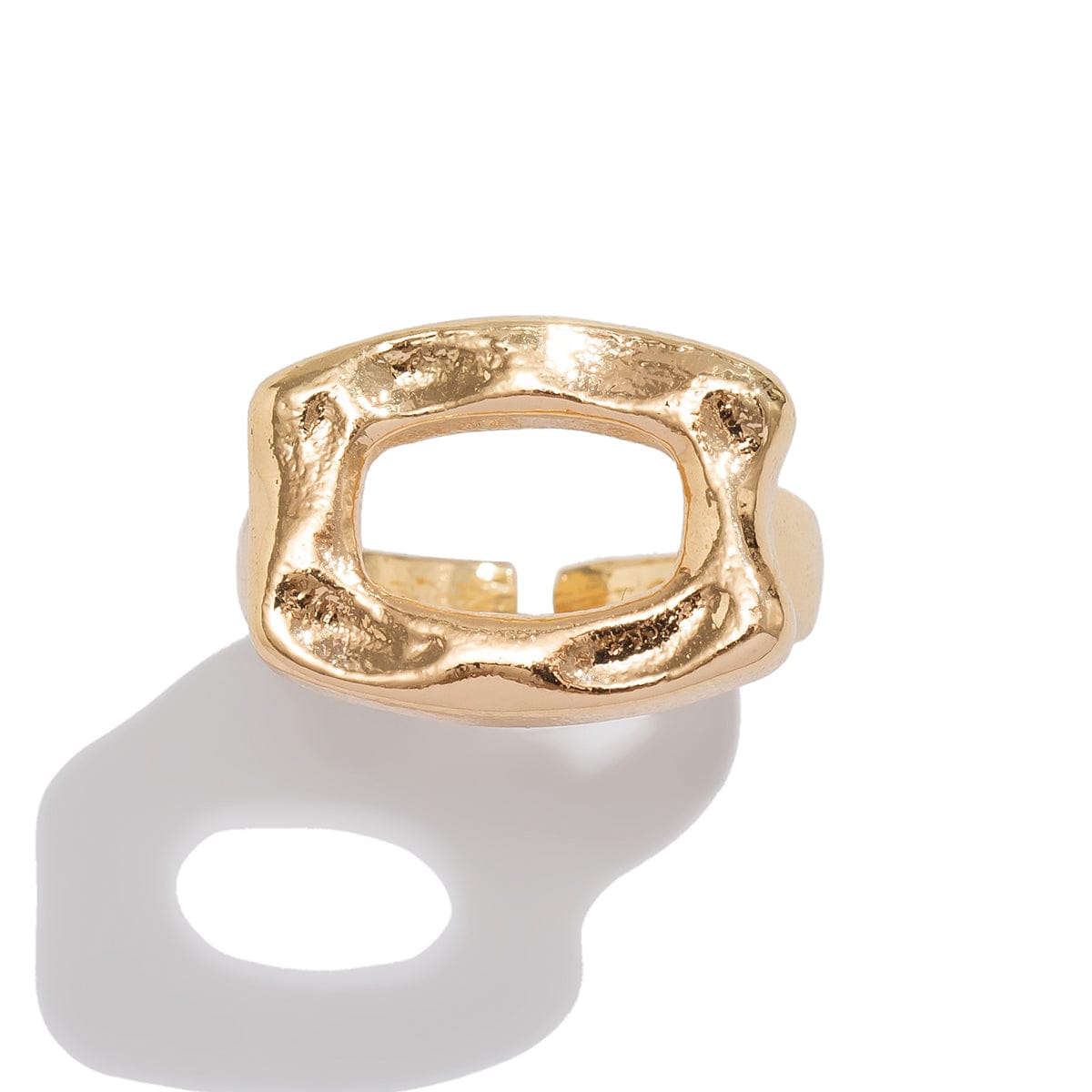 Geometic Irregular Hollow Square Open Ring