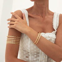 Thumbnail for Geometric 2pcs Hammered Hollow Bangle Arm Cuff Set - ArtGalleryZen