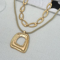 Thumbnail for Geometric 2pcs Irregular Hoop Pendant Necklace Set - ArtGalleryZen