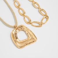 Thumbnail for Geometric 2pcs Irregular Hoop Pendant Necklace Set - ArtGalleryZen