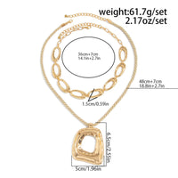 Thumbnail for Geometric 2pcs Irregular Hoop Pendant Necklace Set - ArtGalleryZen
