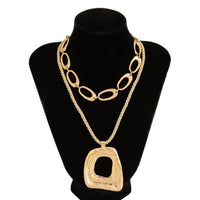 Thumbnail for Geometric 2pcs Irregular Hoop Pendant Necklace Set - ArtGalleryZen