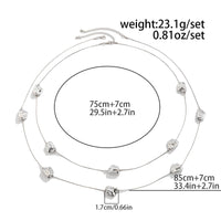 Thumbnail for Geometric 2pcs Irregular Pattern Charm Long Chain Necklace Set - ArtGalleryZen