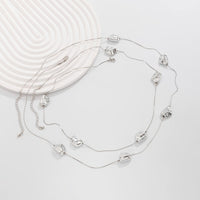 Thumbnail for Geometric 2pcs Irregular Pattern Charm Long Chain Necklace Set - ArtGalleryZen