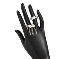 Thumbnail for Geometric 2pcs Pearl Irregular Beaded Tassel Ring Set - ArtGalleryZen