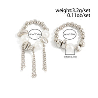 Thumbnail for Geometric 2pcs Pearl Irregular Beaded Tassel Ring Set - ArtGalleryZen