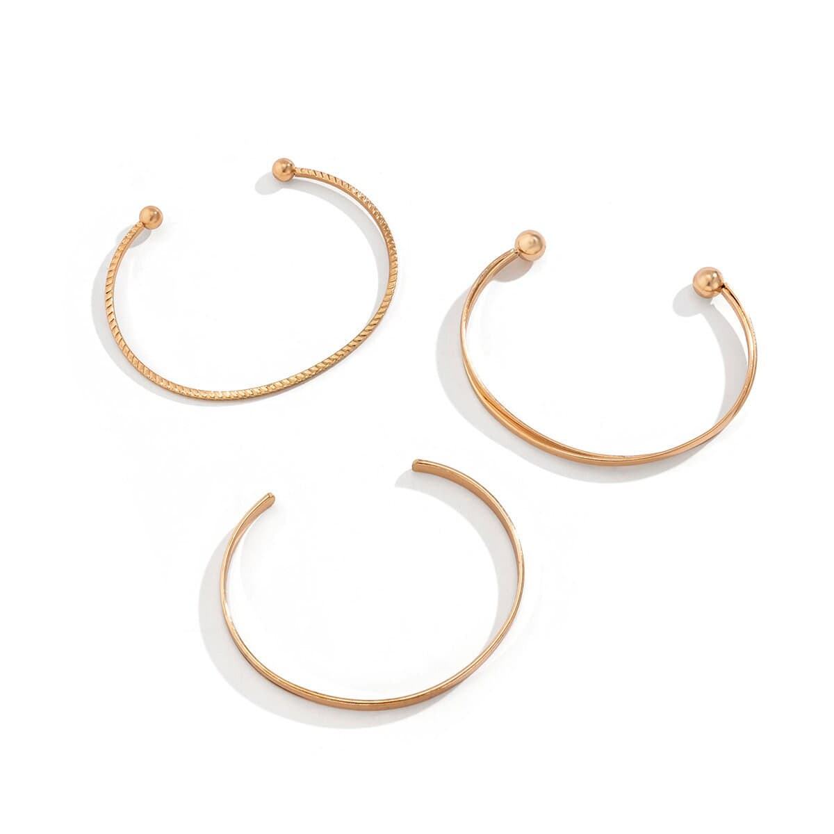 Geometric 3 Pieces Bangle Bracelet Set - ArtGalleryZen