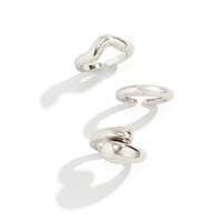 Thumbnail for Geometric 3pcs Gold Plated Waterdrop Open Ring Set - ArtGalleryZen