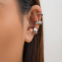 Thumbnail for Geometric 3 Pcs Gold Silver Plated Irregular Ear Cuff Earrings Set - ArtGalleryZen