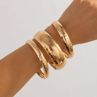 Thumbnail for Geometric 3pcs Hammered Wide Cuff Bangle Bracelet Set