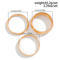 Thumbnail for Geometric 3pcs Hammered Wide Cuff Bangle Bracelet Set