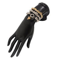 Thumbnail for Geometric 3pcs Two Tone Heart Charm Irregular Beaded Bracelet Set - ArtGalleryZen