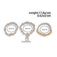 Thumbnail for Geometric 3pcs Two Tone Heart Charm Irregular Beaded Bracelet Set - ArtGalleryZen