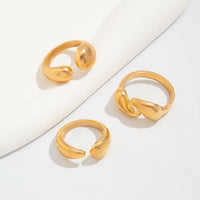 Thumbnail for Geometric 3pcs Waterdrop Open Ring Set - ArtGalleryZen