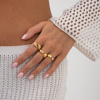 Thumbnail for Geometric 3pcs Waterdrop Open Ring Set - ArtGalleryZen