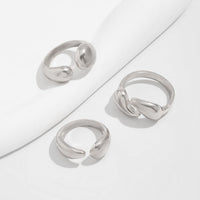 Thumbnail for Geometric 3pcs Waterdrop Open Ring Set - ArtGalleryZen
