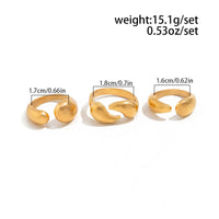 Thumbnail for Geometric 3pcs Waterdrop Open Ring Set - ArtGalleryZen
