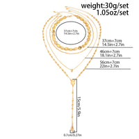 Thumbnail for Geometric 4pcs Gold Silver Plated Waterdrop Pendant Y Necklace Set - ArtGalleryZen