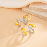 Thumbnail for Geometric 4pcs Two Tone Waterdrop Ring set - ArtGalleryZen