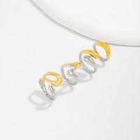 Thumbnail for Geometric 4pcs Two Tone Waterdrop Ring set - ArtGalleryZen