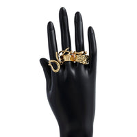 Thumbnail for Geometric 5Pcs Chunky Hammered Stackable Open Ring Set - ArtGalleryZen