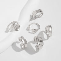 Thumbnail for Geometric 5pcs Heart Waterdrop Open Ring Set - ArtGalleryZen