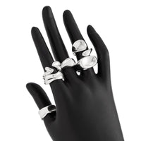 Thumbnail for Geometric 5pcs Heart Waterdrop Open Ring Set - ArtGalleryZen