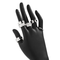 Thumbnail for Geometric 6pcs Gold Silver Plated Textured Open Ring Set - ArtGalleryZen