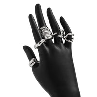 Thumbnail for Geometric 6pcs Irregular Curved Waterdrop Open Ring Set - ArtGalleryZen