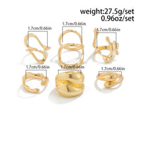 Thumbnail for Geometric 6pcs Irregular Waterdrop Chunky Ring Set - ArtGalleryZen