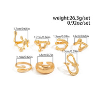 Thumbnail for Geometric 7pcs Irregular Waterdrop Ring Set - ArtGalleryZen