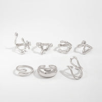 Thumbnail for Geometric 7pcs Irregular Waterdrop Ring Set - ArtGalleryZen