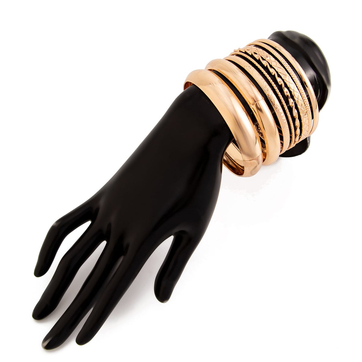 Geometric 8 Pieces Gold Silver Tone Bangle Bracelet Set - ArtGalleryZen