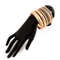 Thumbnail for Geometric 8 Pieces Gold Silver Tone Bangle Bracelet Set - ArtGalleryZen