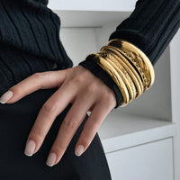 Thumbnail for Geometric 8 Pieces Gold Silver Tone Bangle Bracelet Set