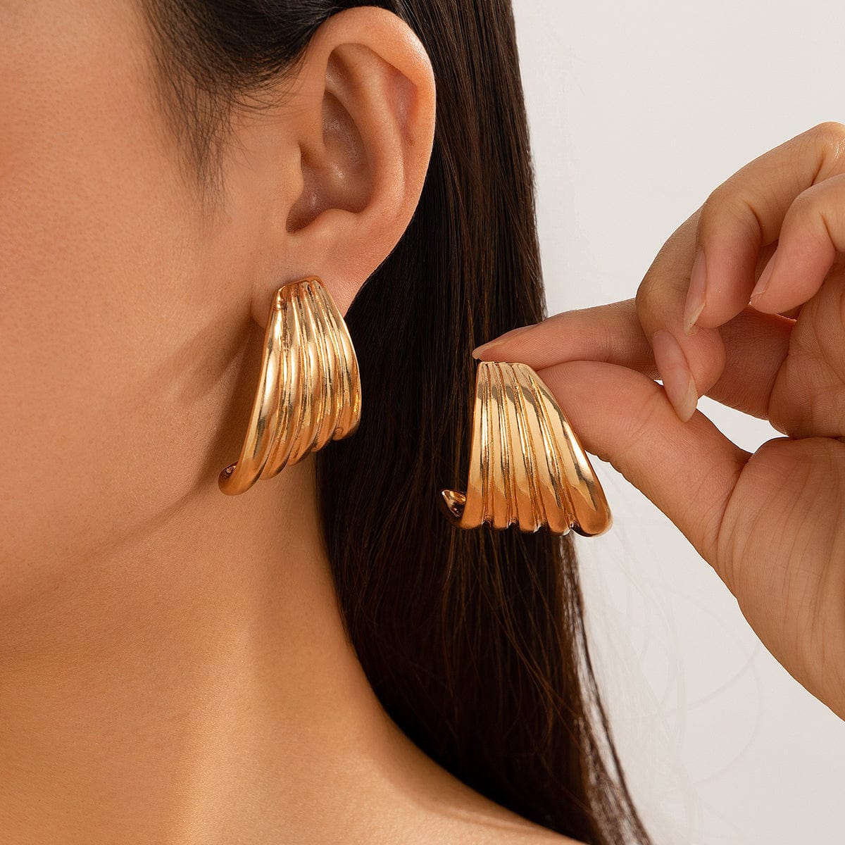 Geometric Abstract Chunky Wing Shaped Earrings