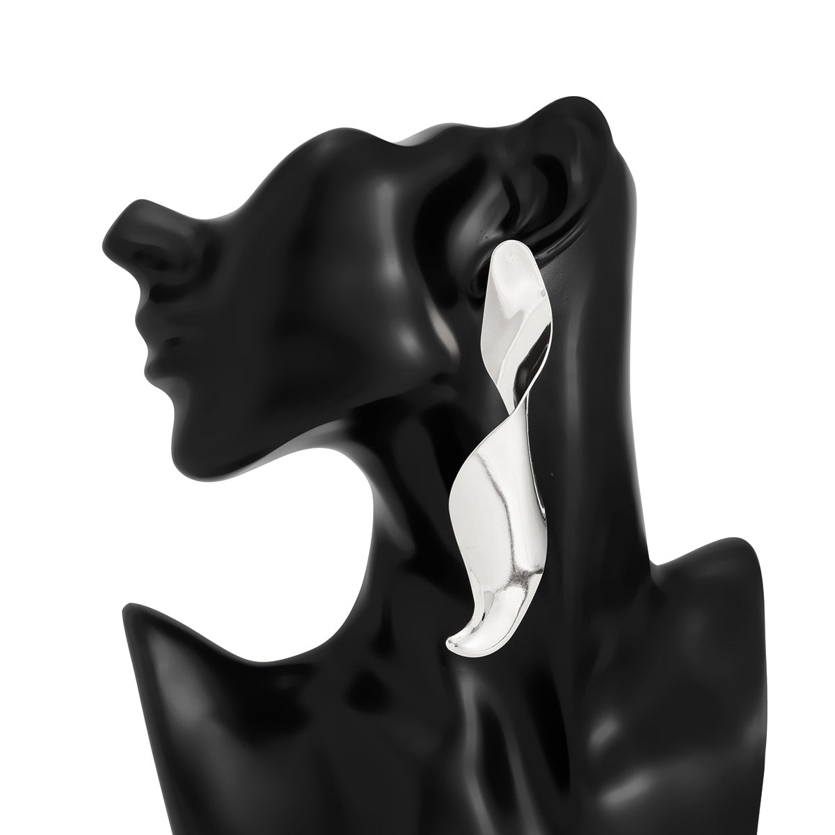 Geometric Abstract Curved Ribbon Earrings - ArtGalleryZen